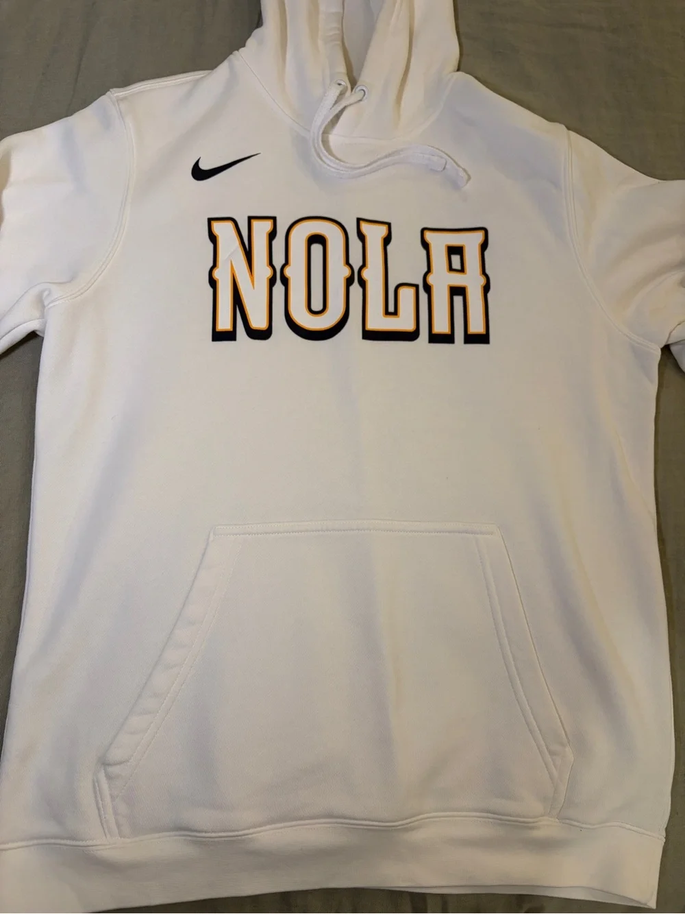 Nike New Orleans Pelicans NOLA City Edition White Hoodie Sweatshirt Medium
